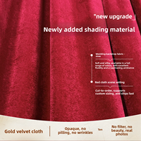 Rideau de fond occultant élégant en velours doré rouge bordeaux pour mariages et décors de scène, tailles et couleurs personnalisées disponibles