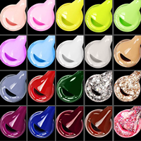 Kit de vernis à ongles gel 20 couleurs, longue tenue, avec base, top coat et finition mate, pailleté, nude et rouge, pour usage professionnel en salon