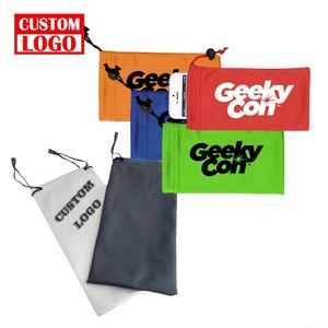 Bolsa con Cordón para Teléfono Celular de Microfibra, Impresión de Logotipo OEM ODM, Bolsas con Cordón de Microfibra, Bolsa de Tela de Microfibra - Product Image 1