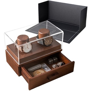 Vitrina de exhibición de reloj para <span class=keywords><strong>hombre</strong></span>, <span class=keywords><strong>organizador</strong></span> de mesita de noche, caja de reloj de nogal, soporte de exhibición - Product Image 1