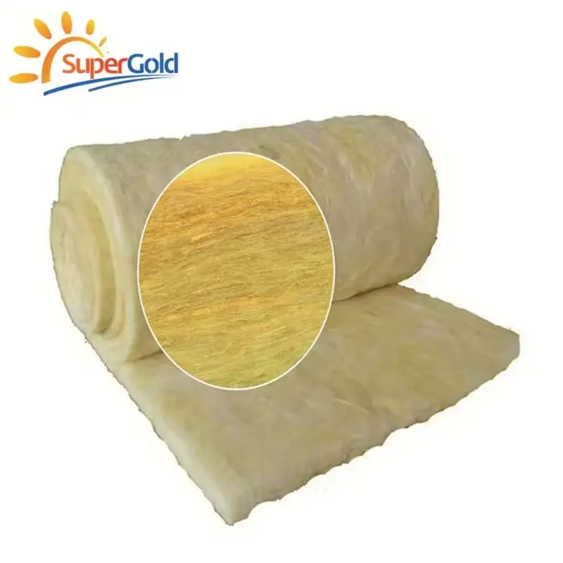 SuperGold interior wall insulation materials glass fibre blanket 24kg/m3 glass wool roll