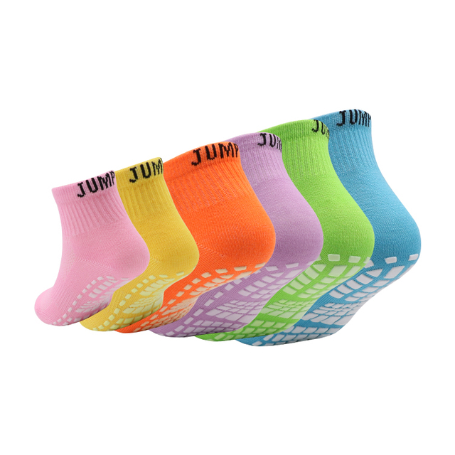 ZD003 Fashion Design Custom logo Colorful Sport Anti slip Grip Trampoline Park Breathable Athletic Socks Factory Price