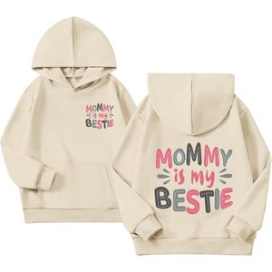 เสื้อฮู้ดน่ารักสไตล์พรีปปี้สำหรับเด็กผู้หญิง เสื้อสเวตเชิ้ตแม่ลูก ลายกราฟิกน่ารัก ผ้าฝ้าย - Product Image 1