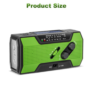 Radio d'urgence solaire portable AM FM avec écran LED et haut-parleur pour utilisation en extérieur, batterie externe 2000 mAh - Product Image 3