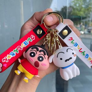Phim hoạt hình 3D dễ thương <span class=keywords><strong>Shin</strong></span> <span class=keywords><strong>chan</strong></span> búp bê móc khóa với dây đeo cổ tay bán buôn chìa khóa xe trang trí cô gái Quà Tặng chống mất phụ kiện vòng chìa khóa - Product Image 1