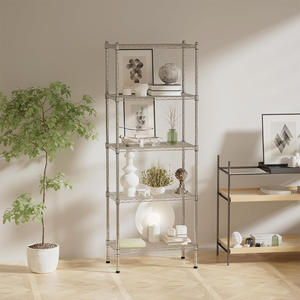 Unidad de <span class=keywords><strong>estantería</strong></span> de 5 niveles Estantes de almacenamiento estrechos Estantes de metal de alta resistencia para garaje Estantes de metal para cocina Restaurante <span class=keywords><strong>Despensa</strong></span> Lavandería Slvier - Product Image 6