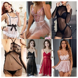 Nouvelle collection de lingerie sexy pour femme : Ensemble soutien-gorge à armatures en dentelle, avec string et porte-jarretelles, motif floral, extensible et ajouré - Product Image 5