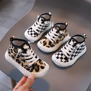 Italië Groothandel Gepersonaliseerde Peuter Kid 'S Leopard Canvas Schoenen Scarpe Di Tela Leopardate Per Bambini