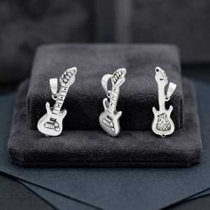 Pendentif Guitare Électrique en Argent 925 - Minimaliste pour un Usage Quotidien - Product Image 3