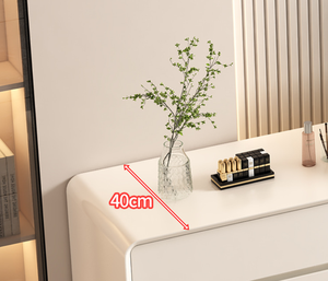 Coiffeuse moderne en panneaux éco-responsables couleur crème avec rangement pour chambre à coucher, à poser au sol, origine Chine - Product Image 6