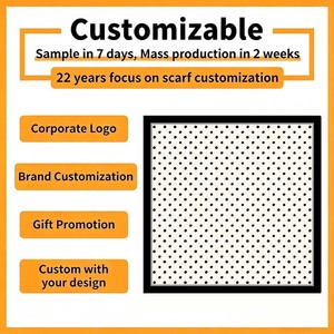 70x70cm Classic Vintage Polka Dot Digital Print Polyester Satin <b>Square</b> <b>Scarf</b> for Women - Product Image 5