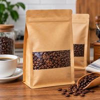 Sachet d'emballage alimentaire refermable à fermeture éclair, pliable, sur mesure (OEM), pour le stockage des grains de café