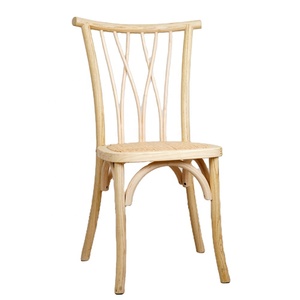Chaises Botanica en bois Sunzo Furniture, chaises de banquet de luxe modernes, chaises empilables à dossier croisé pour événements, mariage - Product Image 6