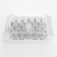 Ensemble de 26 moules en acier inoxydable pour pâtisserie, embout de tuyauterie pour décoration de fondant, boîte d'emballage alimentaire, usage commercial