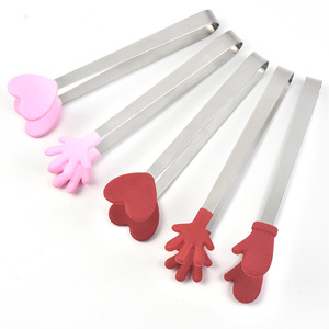 Pinzas de Cocina Pequeñas y Creativas de Silicona Antideslizantes y Anti-Quemaduras, Pinzas de Acero Inoxidable para Azúcar y Alimentos - Product Image 1