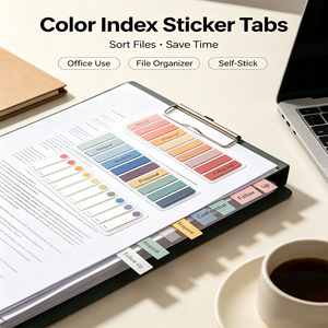 Onglets autocollants SK Color Index, blocs-notes portables autocollants pour carnets et classeurs aux tons Morandi - Product Image 6