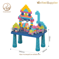 Vente chaude ABS plastique Montessori empilable Construction briques Tables bricolage jouet blocs de construction ensemble pour enfants adultes jeux de société
