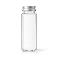 Pot alimentaire carré en PET de 500 ml avec couvercle à vis en aluminium de 55 mm pour emballage de boissons et poudres en vrac, exporté en Asie et en Europe