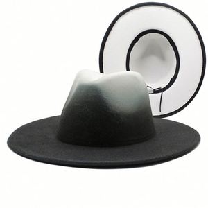 Chapeau Fedora Vintage Bicolore à Rayures pour l'Hiver, Décontracté, Extérieur et Soirées - Product Image 3