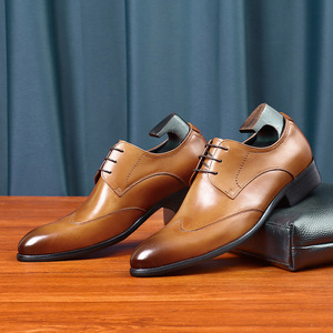 Zapatos de cuero para hombre 2026, con punta, formales de negocios, cómodos, transpirables, para vestir, envío directo - Product Image 3