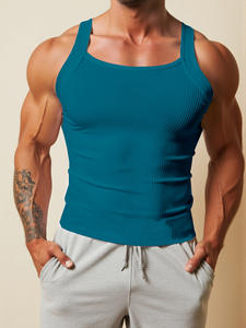 King Mcgreen Star, camisetas sin mangas informales de verano para exteriores, camisola acanalada de seda helada de punto, gimnasios para hombres, entrenamiento deportivo, <span class=keywords><strong>Chaleco</strong></span> Ajustado con músculos - Product Image 3