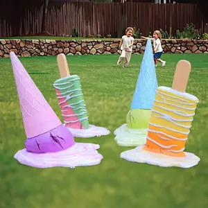 Ornements et sculptures en fibre de verre pour extérieur, en forme de bonbons, glaces, beignets, macarons de dessin animé, pour la simulation d'usine et la décoration de centres commerciaux - Product Image 4