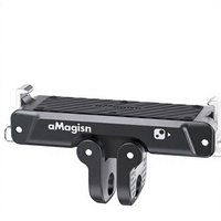 Supporto Magnetico a Sgancio Rapido AMagisn per Insta360 GO, Base in Lega di Alluminio Ultra con Filettatura 1/4", Doppia Artiglio Anti-Vibrazione e Anti-Graffio per Fotocamera