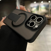Étui magnétique pliable translucide givré avec support pour iPhone 17 Air, 16E, 16, 15, 14 Plus, 13, 12, 11, 17 Pro Max – Coque mate