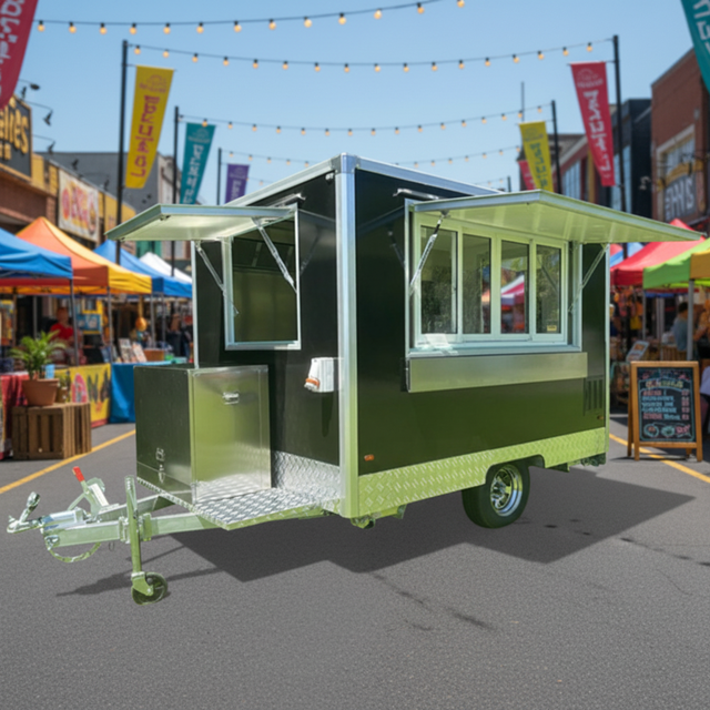Breakfast Food Trailer for Sale Solar Powered Food Truck Foldable Food Cart