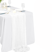 Chemins de table en gaze Boho romantique 90x300 Style simple pour les décorations de mariage