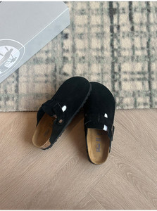 Mules plates d'extérieur de qualité supérieure, type sabot Birkenstock, en cuir véritable et daim, pour hommes et femmes, avec semelle intérieure en liège, sabot solide - Product Image 3