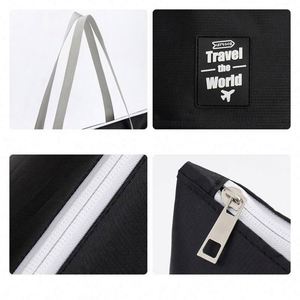 Sac de voyage pliable double couche en tissu Oxford léger et spacieux pour le week-end, avec logo personnalisé - Product Image 5