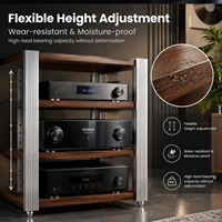 Amplificateur HIFI audiophile, meuble en bois et aluminium pour composants audio avec pointes antichoc en acier inoxydable