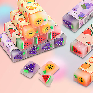 Borradores con forma de rodajas de frutas, borradores perfumados de dibujos animados para niños, diseño lindo para dibujo artístico, material de PVC - Product Image 1