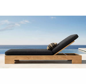 Chaises de relaxation larges et robustes, haut de gamme, loisirs en plein air, lit de jour sans couture, cadre en teck - Product Image 1