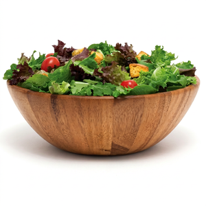 Bol de service en bois au fini naturel pour salades, fruits, collations, riz, pâtes, desserts et tous les repas quotidiens - Product Image 1