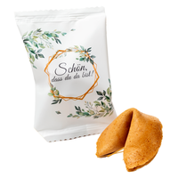Biscuits de la fortune 25 pièces en papier, petits, avec messages 'Glad You're Here', pour décorations de mariage, avec dictons en allemand et anglais, thèmes régionaux