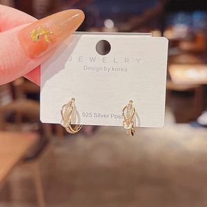 De Lujo luz S925 aguja de plata de circón pendientes moda temperamento pendiente frío viento personalidad salvaje pendientes - Product Image 2