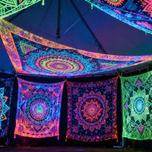 Voile d'ombrage triangulaire réactive aux UV en polyester pour tente de fête <span class=keywords><strong>RAVE</strong></span>, idéale pour les soirées Psytrance en extérieur - Product Image 4