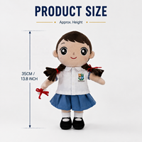 Poupée en peluche personnalisée de 35 cm pour uniforme scolaire, cadeau souvenir de remise de diplôme, OEM ODM