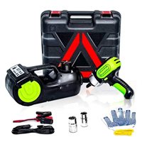 Cric électrique 12V 5T pour voiture avec clé de réparation de pneus, outil mécanique à percussion, lumière LED, kit cric électrique pour voiture