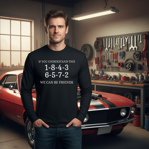 Camiseta de Manga Larga con Secuencia de Encendido del Motor 1-8-4-3-6-5-7-2 para Entusiastas de Autos - Product Image 1