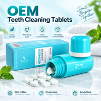 Comprimés de dentifrice personnalisés à la menthe pour le nettoyage buccal, l'haleine fraîche, la protection de l'hygiène bucco-dentaire et granules de bain de bouche probiotiques