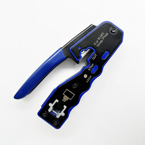 Pince à câble réseau multifonctionnelle de qualité professionnelle, outil de sertissage perforé pour tête en cristal 8P, outil de dénudage et de coupe de fils Mj-111 P - Product Image 1