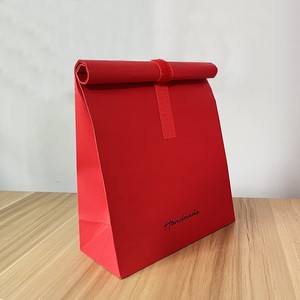 Vente en gros d'usine, sac à enveloppe rouge 17x10x31cm, sac d'emballage pour biscuits, sacs en papier debout avec fermeture à pression - Product Image 2