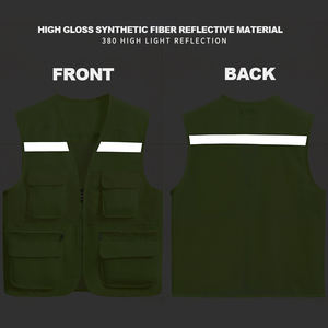 مصنع مخصص سترة أمنية مع شعار تنفس مصور عمل صدرية صدريات مع جيوب - Product Image 5