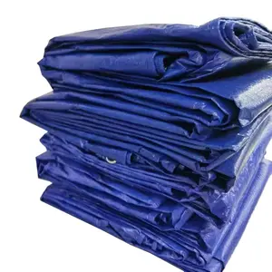 2024原始材料100% 聚乙烯蓝色防水布户外覆盖防紫外线塑料防水布