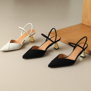 Sandalias de Cuero de Calidad con Tacón de Aguja y Punta en Pico para Mujer - Product Image 6
