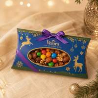 Boîte cadeau en forme d'oreiller avec logo personnalisé, boîte en papier recyclable pour noix et fruits secs, boîte d'emballage de bonbons de Noël colorée