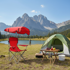 <span class=keywords><strong>Chaise</strong></span> de camping pliable portable moderne en métal pour l'extérieur, la plage, le parc, <span class=keywords><strong>avec</strong></span> <span class=keywords><strong>auvent</strong></span> et parasol, vente en gros d'usine - Product Image 2